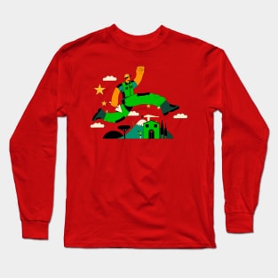 Green Ilustration Art Long Sleeve T-Shirt